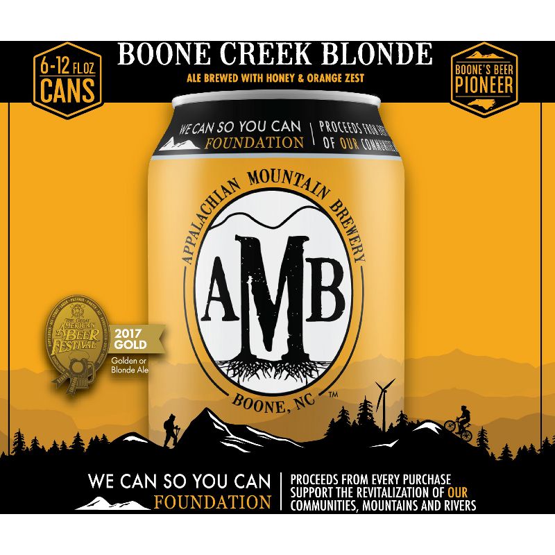 Appalachian Mountain Boone Creek Blonde Ale Beer - 6pk/12 fl oz Cans