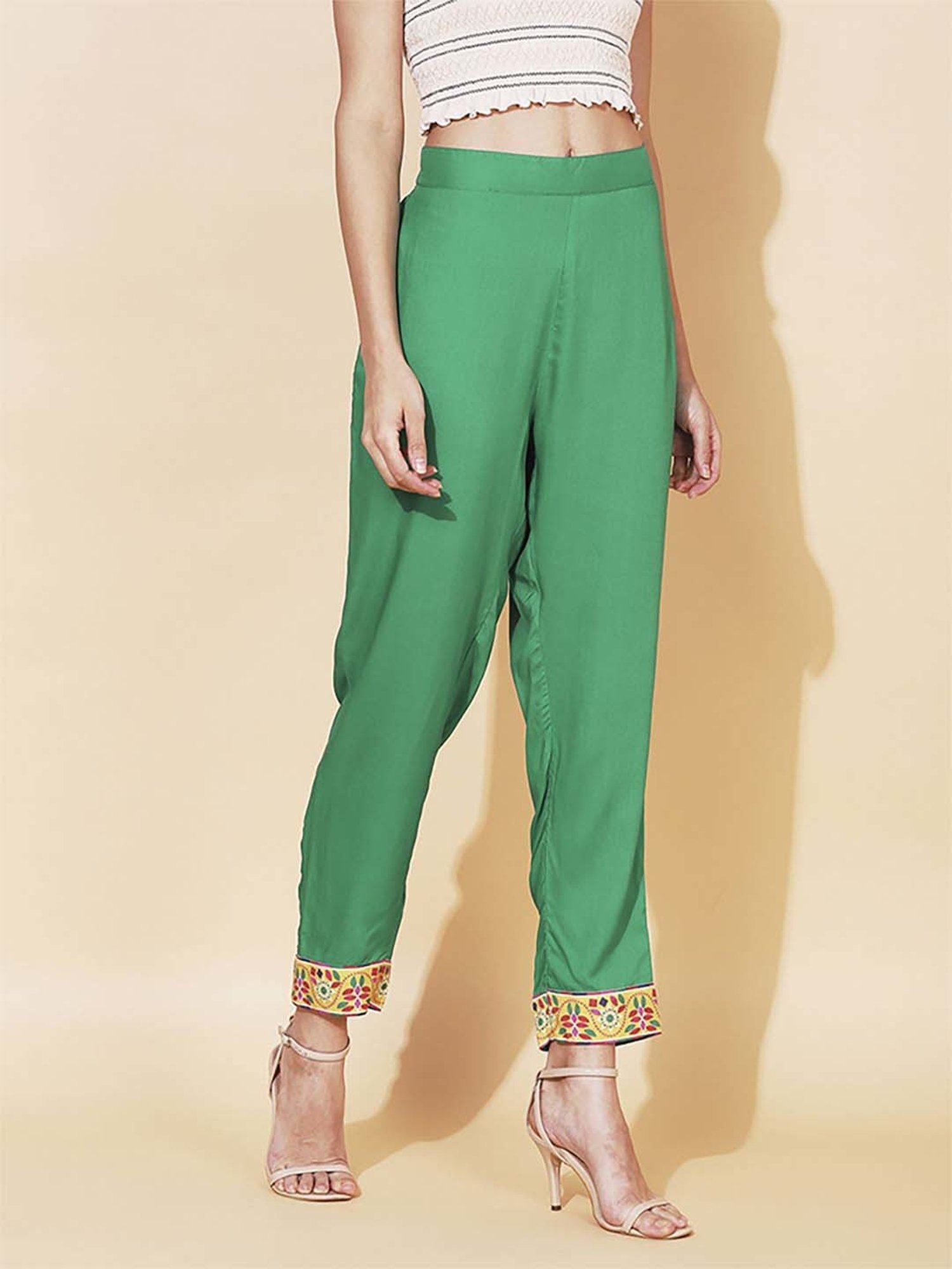 Fashor Green Printed Pants