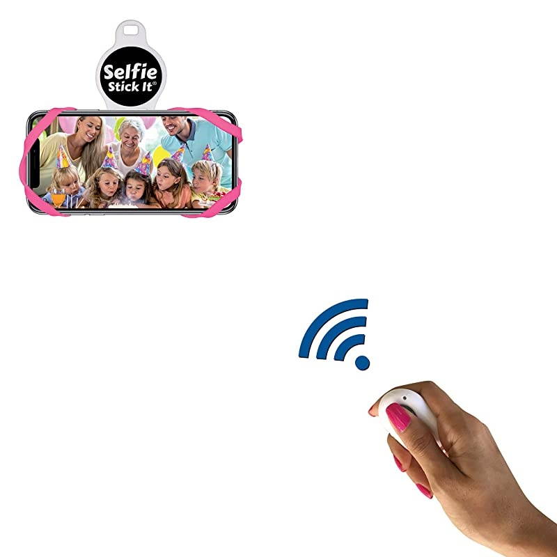 Free Anti Gravity Universal Phone Holder That Sticks to Anything, Take The Perfect Selfie, Mount on Any Surface and Watch Videos or TikTok, Includes Bonus Bluetooth Remote for Photos (Pink)