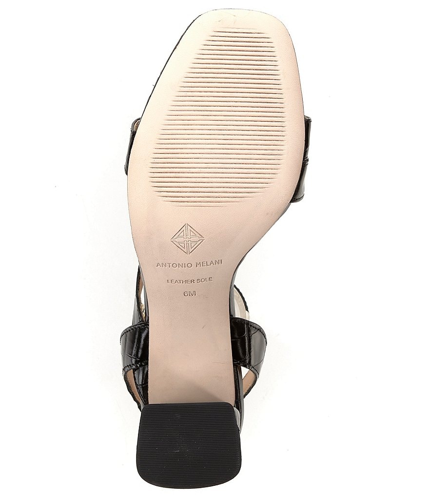 Antonio Melani Grettell Croc Embossed Leather Dress Sandals