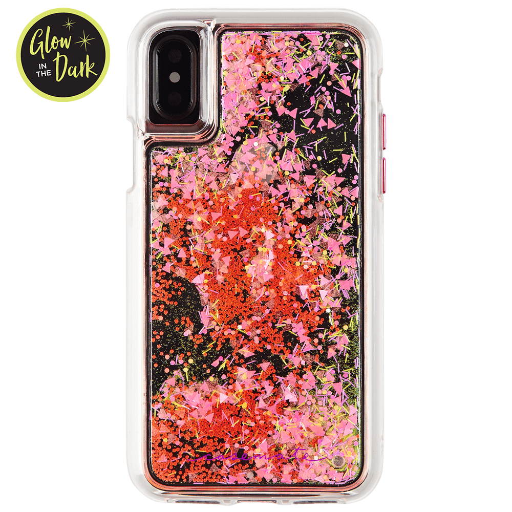 Case-Mate Waterfall Cascading Liquid Giltter Case for iPhone X - Pink Glow