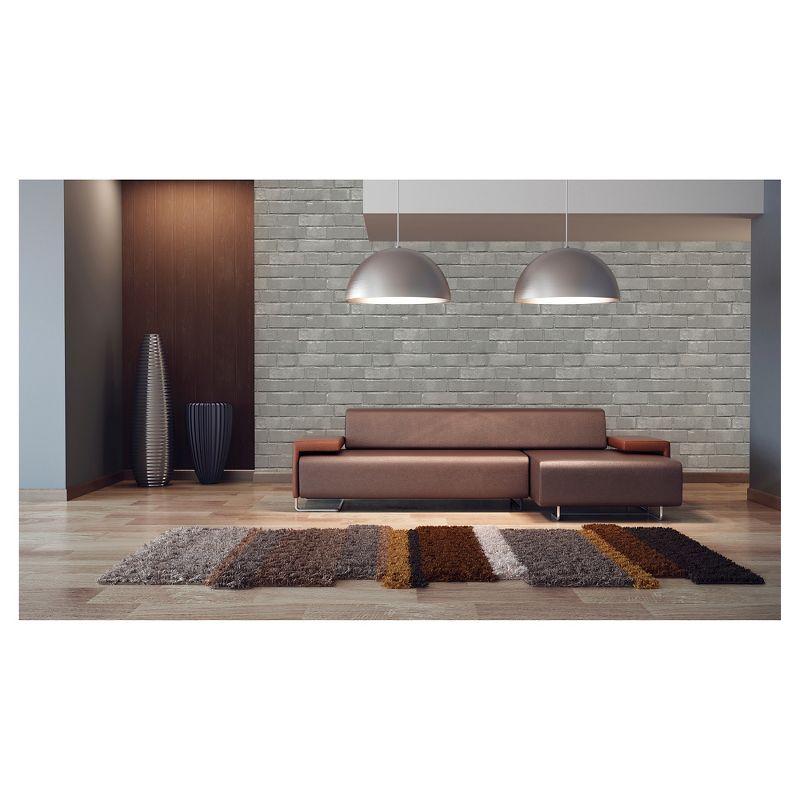 Devine Color Textured Brick Peel & Stick Wallpaper Gray