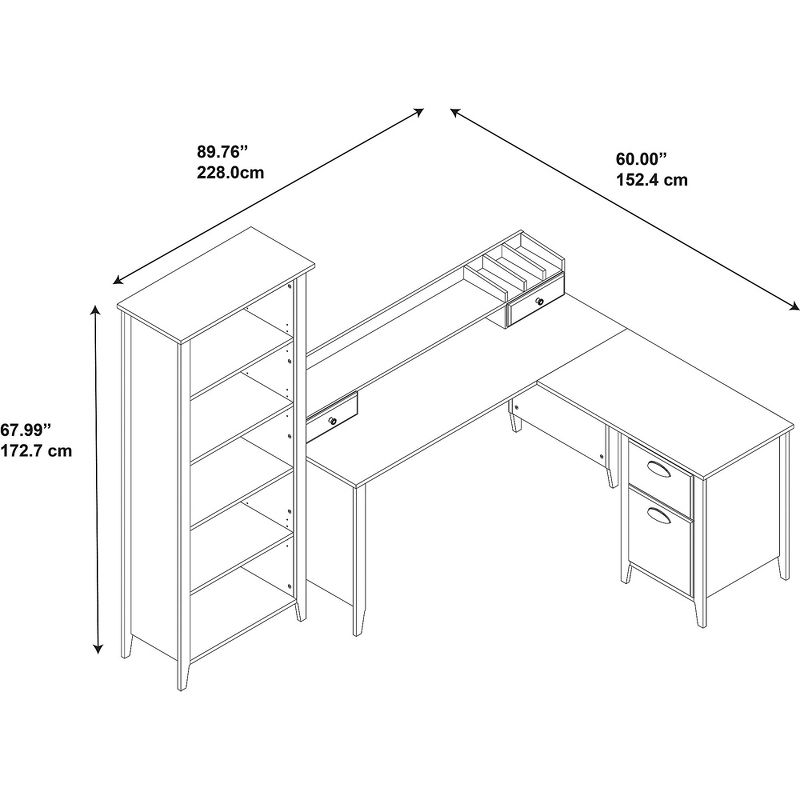 67.99" 5 Shelf Kathy Ireland Office Connecticut Bookshelf Black - Bush Furniture