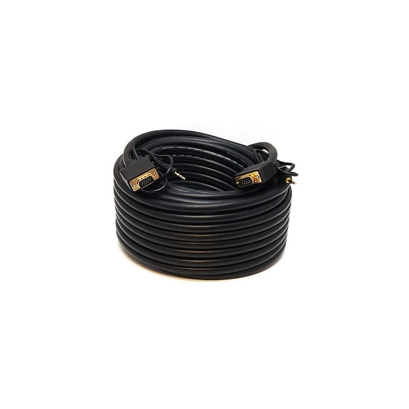 75Feet VGASVGA MaleMale Monitor Cable with Stereo Audio and Triple Shielding