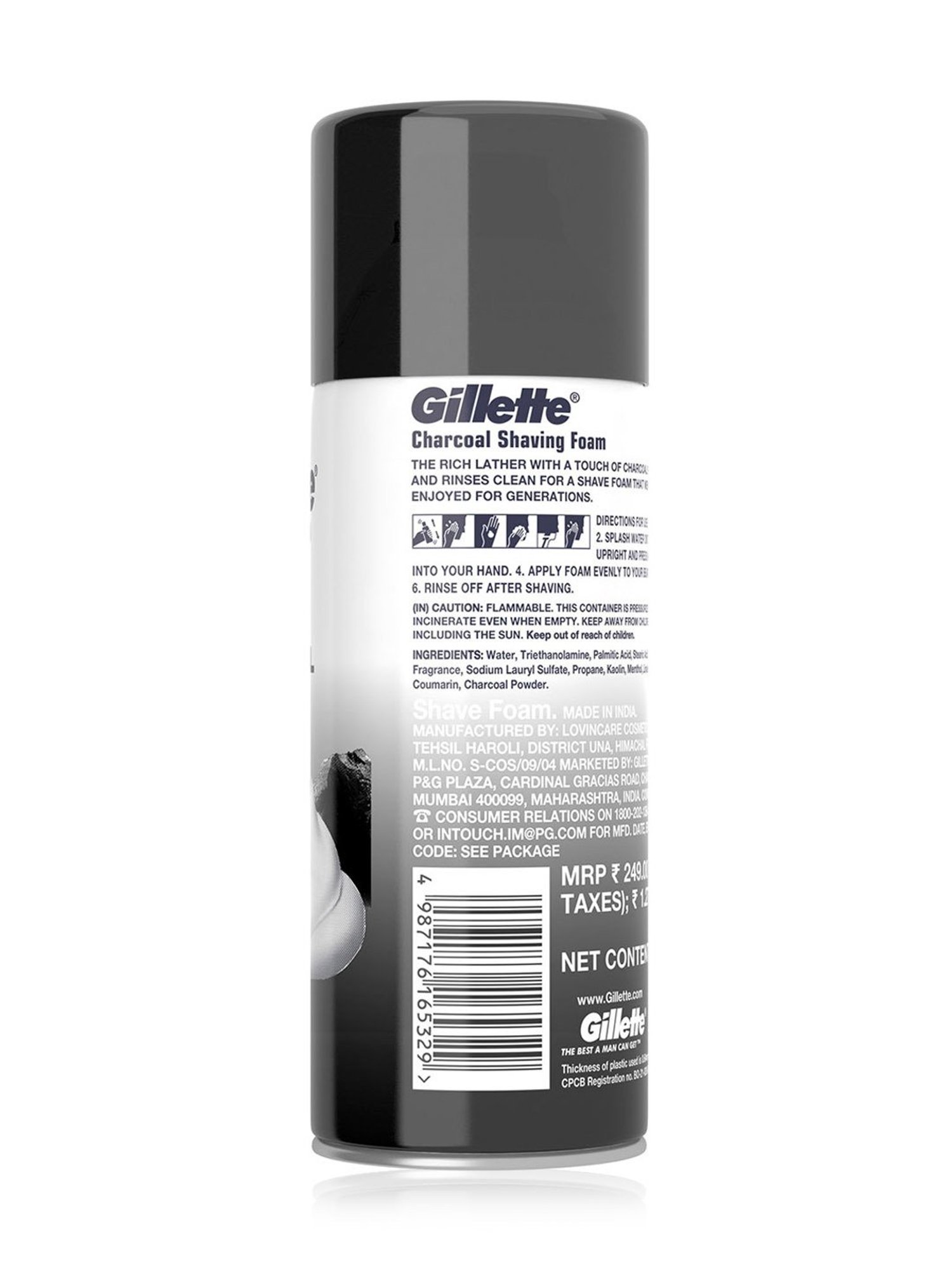 Gillette Pre Shave Foam Charcoal - 196 gm