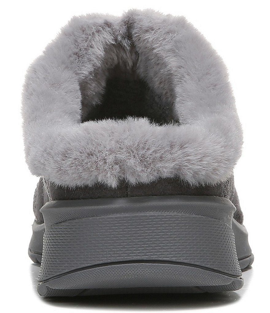 Bzees Golden Cozy Washable Slip-On Stretch Fabric Faux Fur Mules