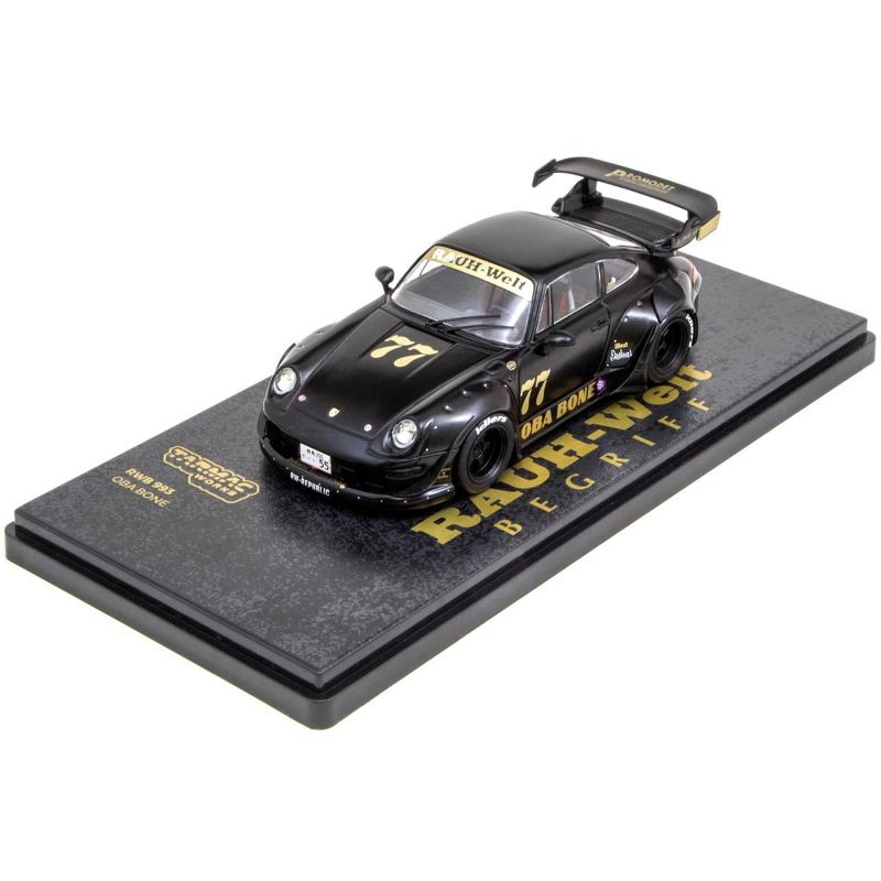 Porsche RWB 993 #77 "Oba Bone" Matt Black "RAUH-Welt BEGRIFF" 1/43 Diecast Model Car by Tarmac Works