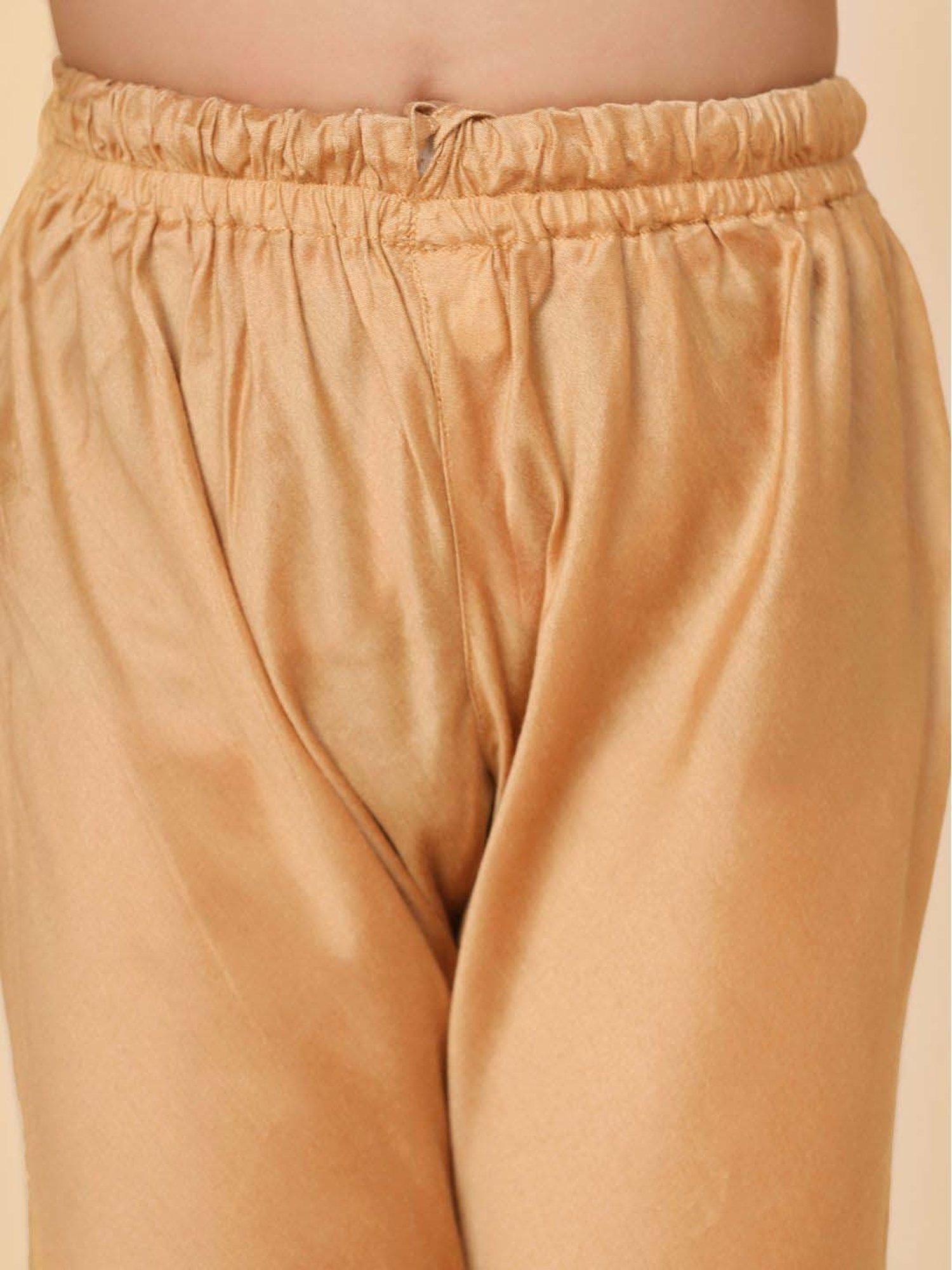 KISAH Kids Green & Golden Embroidered Full Sleeves Kurta Set