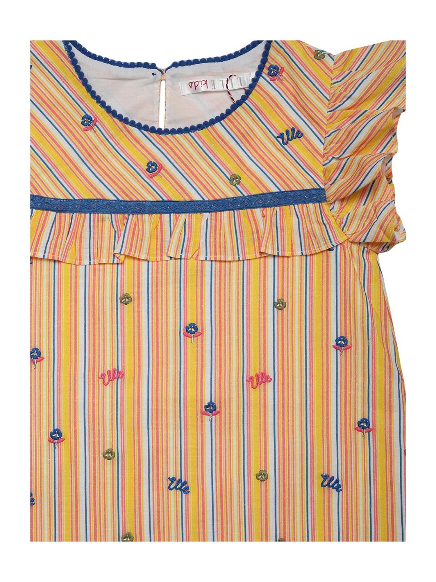 Elle Kids Multicolor Cotton Printed Dress