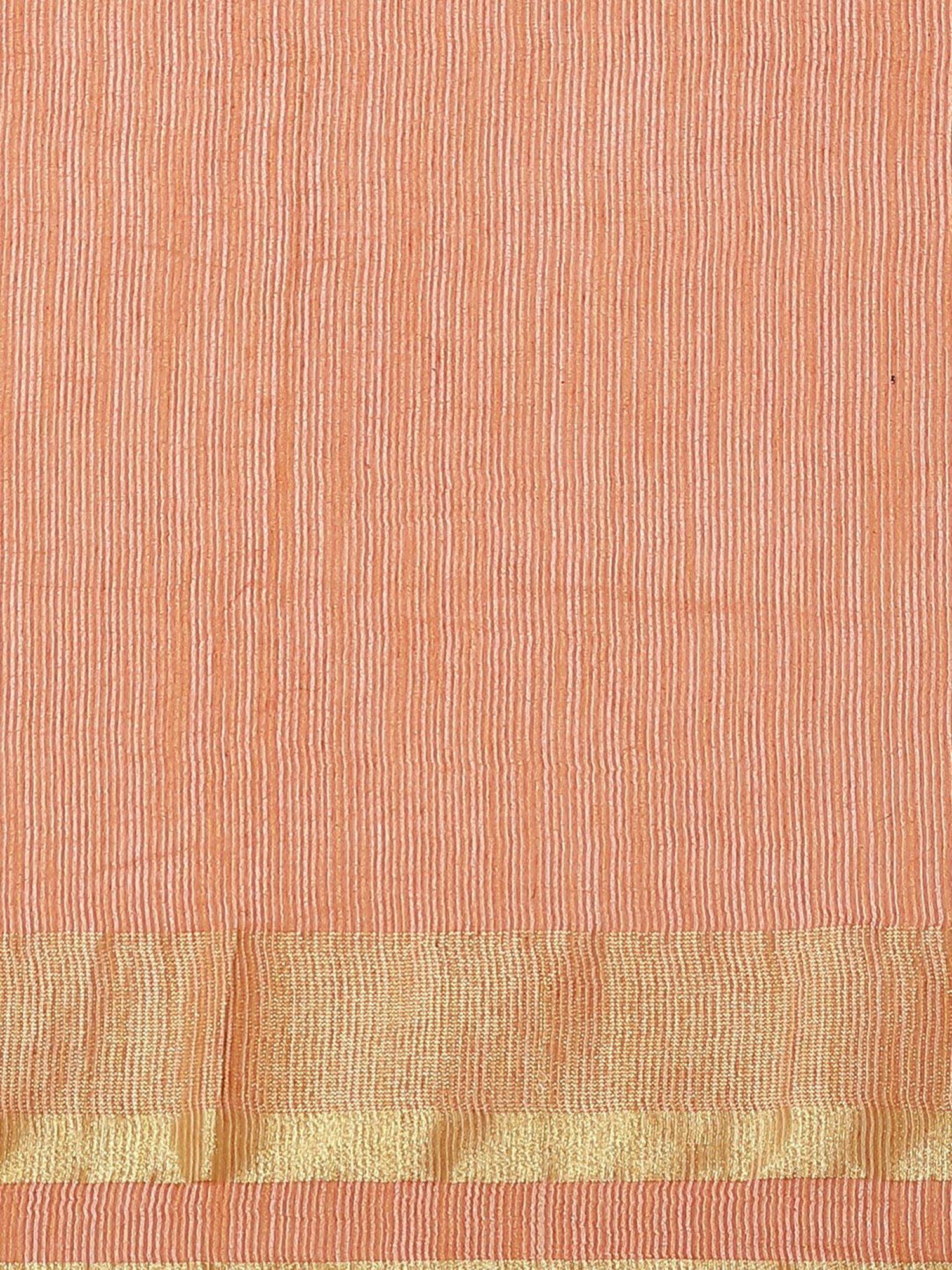 Kalakari India Peach Embroidered Saree With Unstitched Blouse