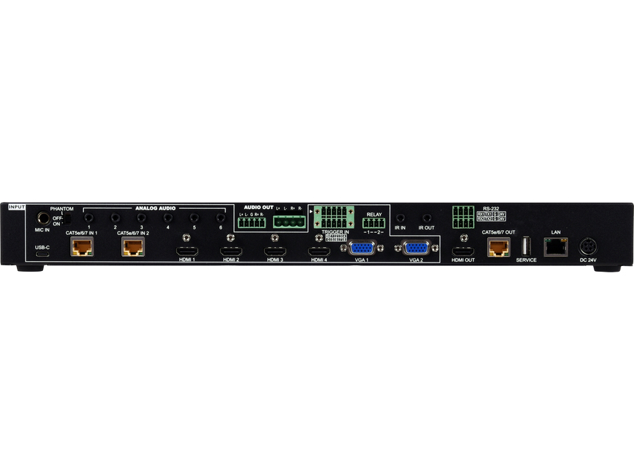 A-NeuVideo 9x2 4K60Hz Multi-Format/USB-C/VGA to HDMI HDBaseT Scaler Presentation Switch with Audio