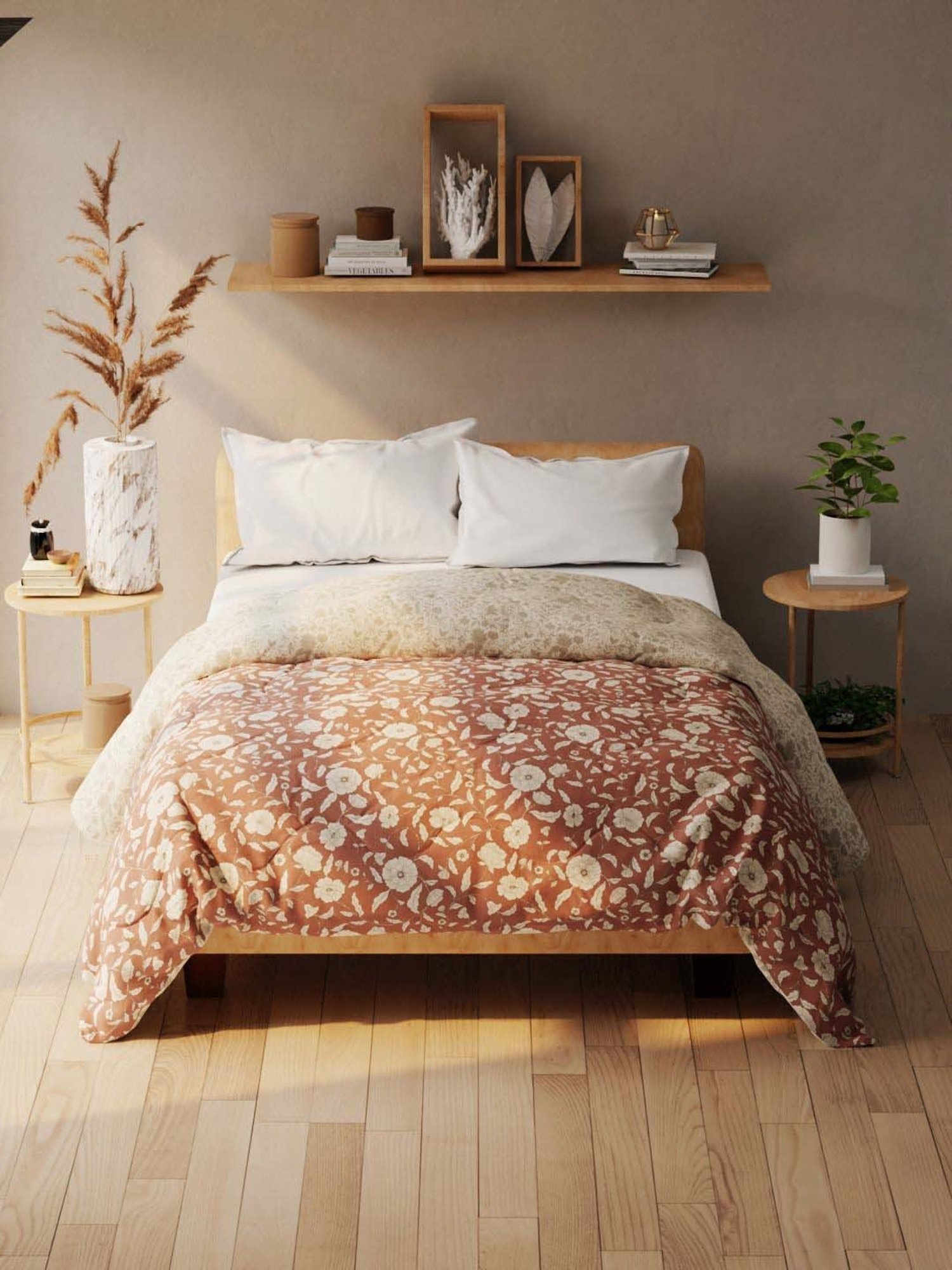 Bianca Romelio Brown 152 TC Micro Fabric Double Comforter