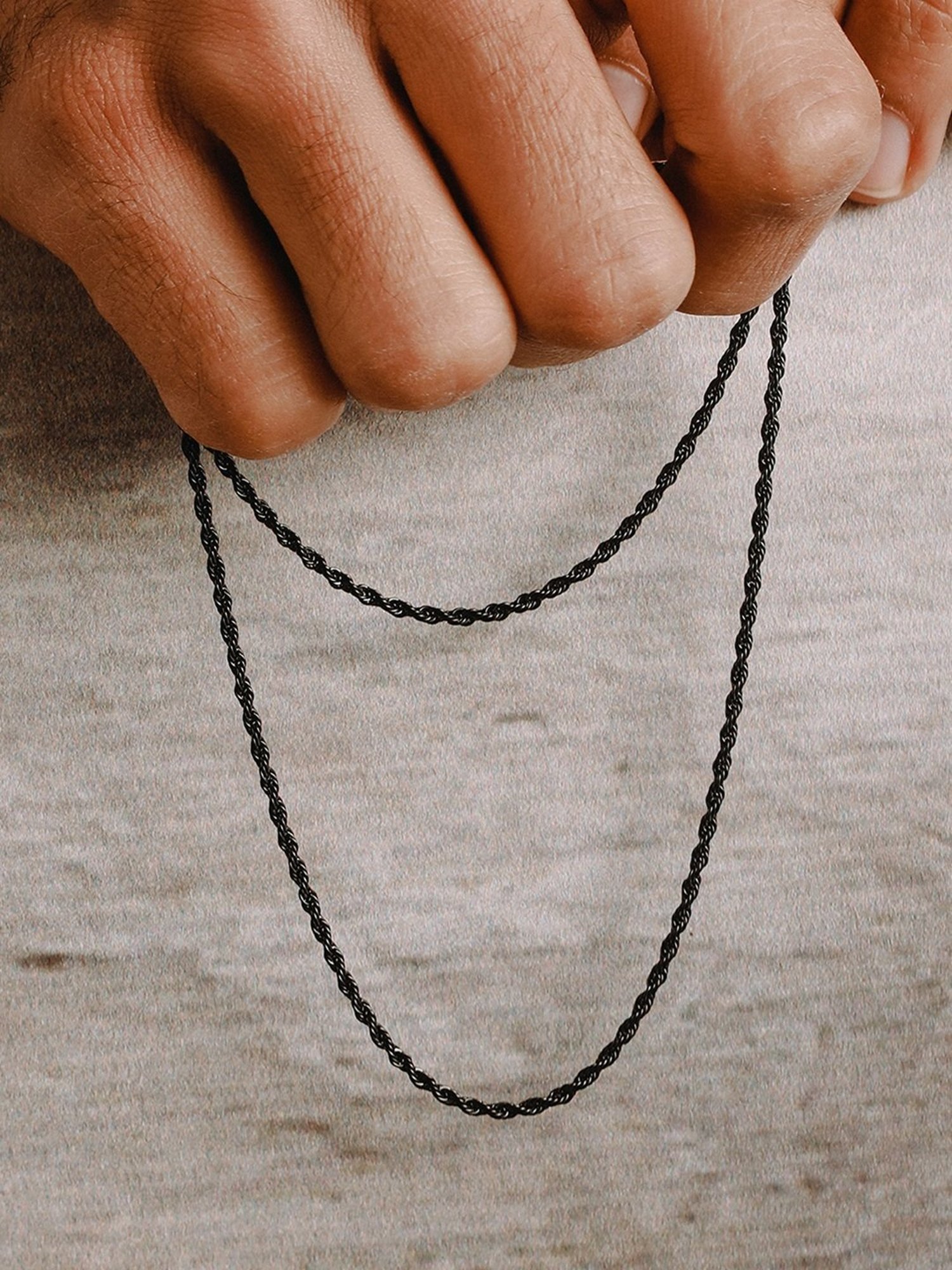 Aatmana Men Black Stainless Steel Chain