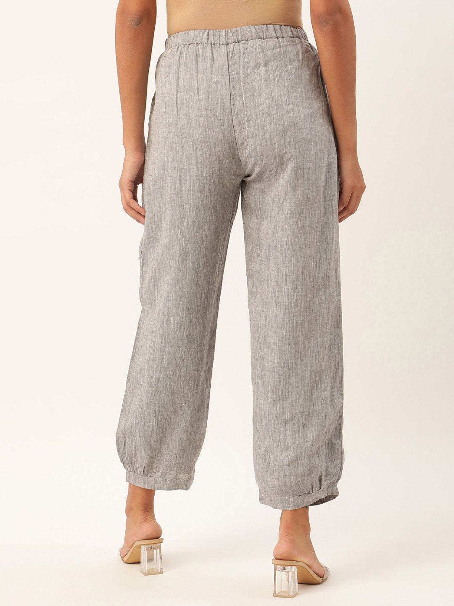 Rooted Greyish Blue Textured Trousers