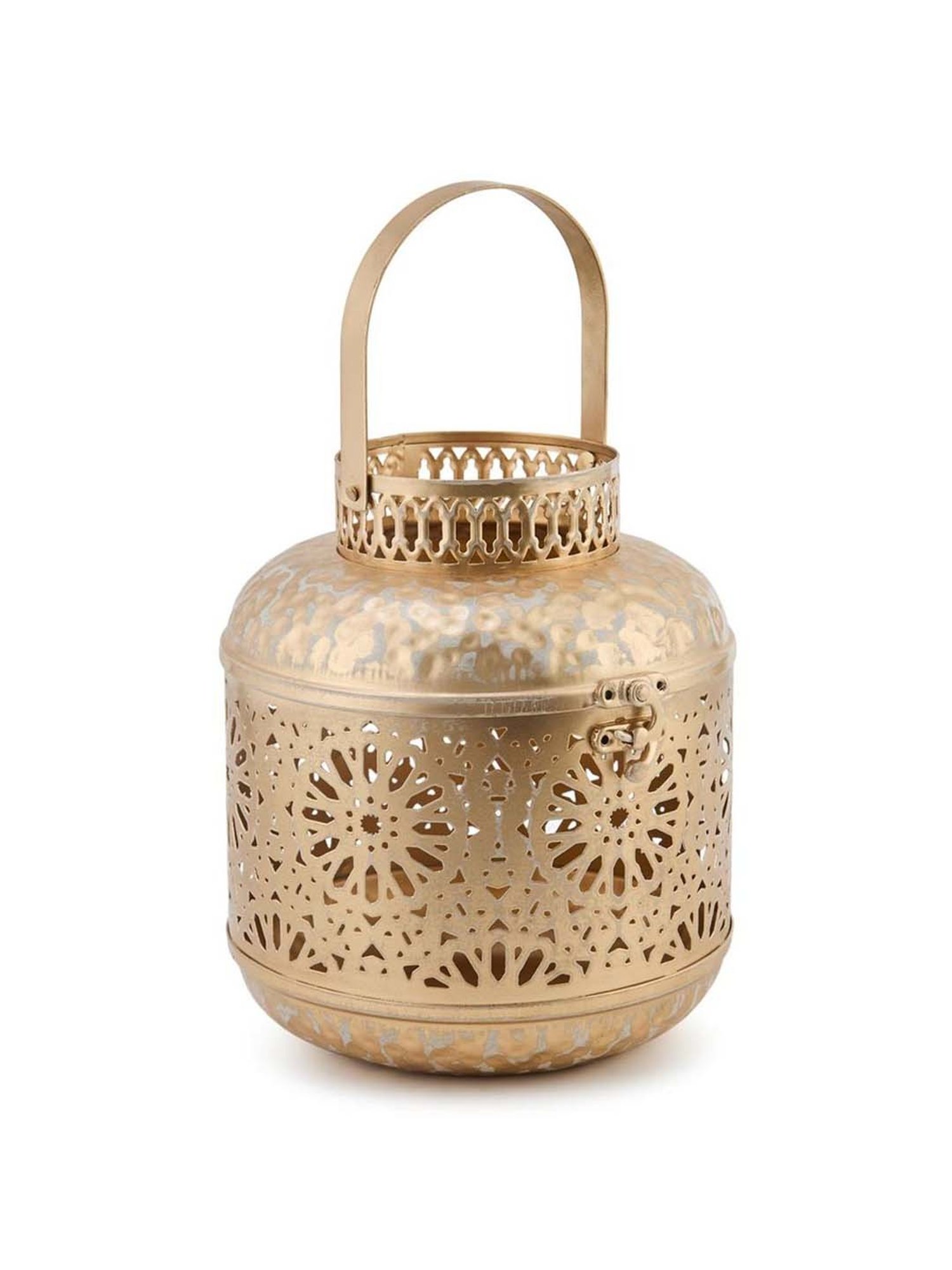 Fabindia Home Gold Metal Cutwork Nira Hanging Lantern