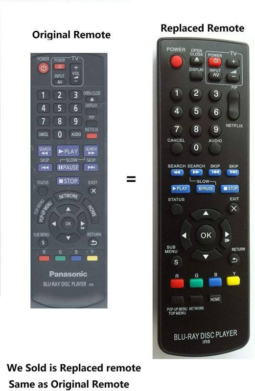 New N2QAYB000575 BLU-RAY DISC DVD Player Replaced Remote IR6 for Panansonic DMP-BD75 DMP-BD755 and All Panasonic Brand Blu-ray DVD Player