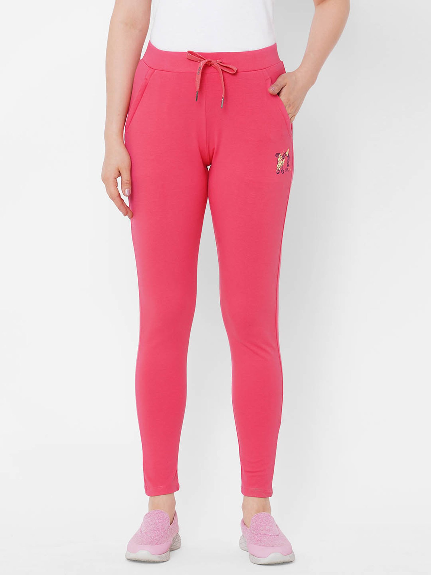 Sweet Dreams Candy Pink High Rise Casual Track Pants