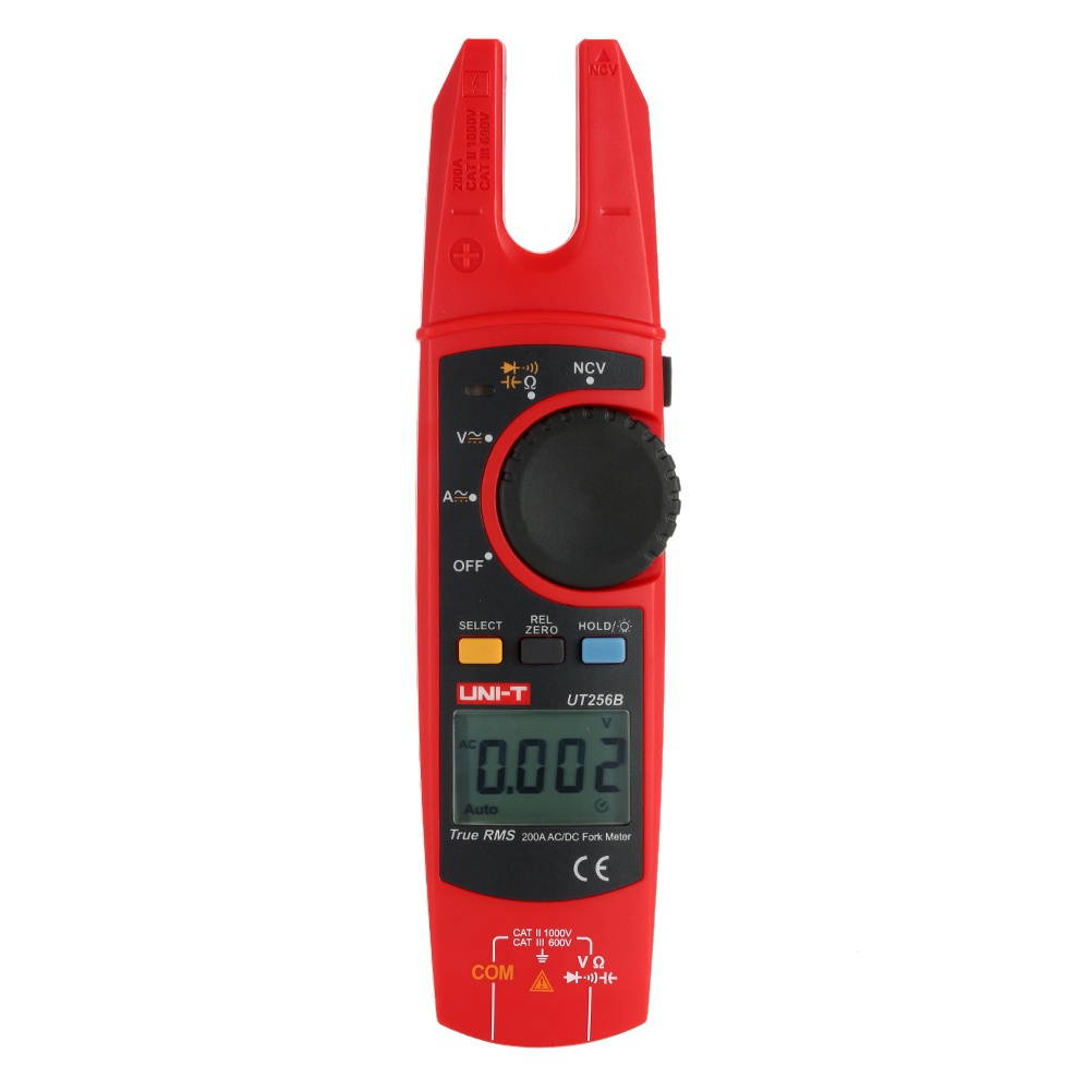 UNI-T UT256B True RMS Digital Fork Meter Clamp Multimeter AC/DC Voltage Current Resistance Capacitance NCV Test with Adjustable Backlight