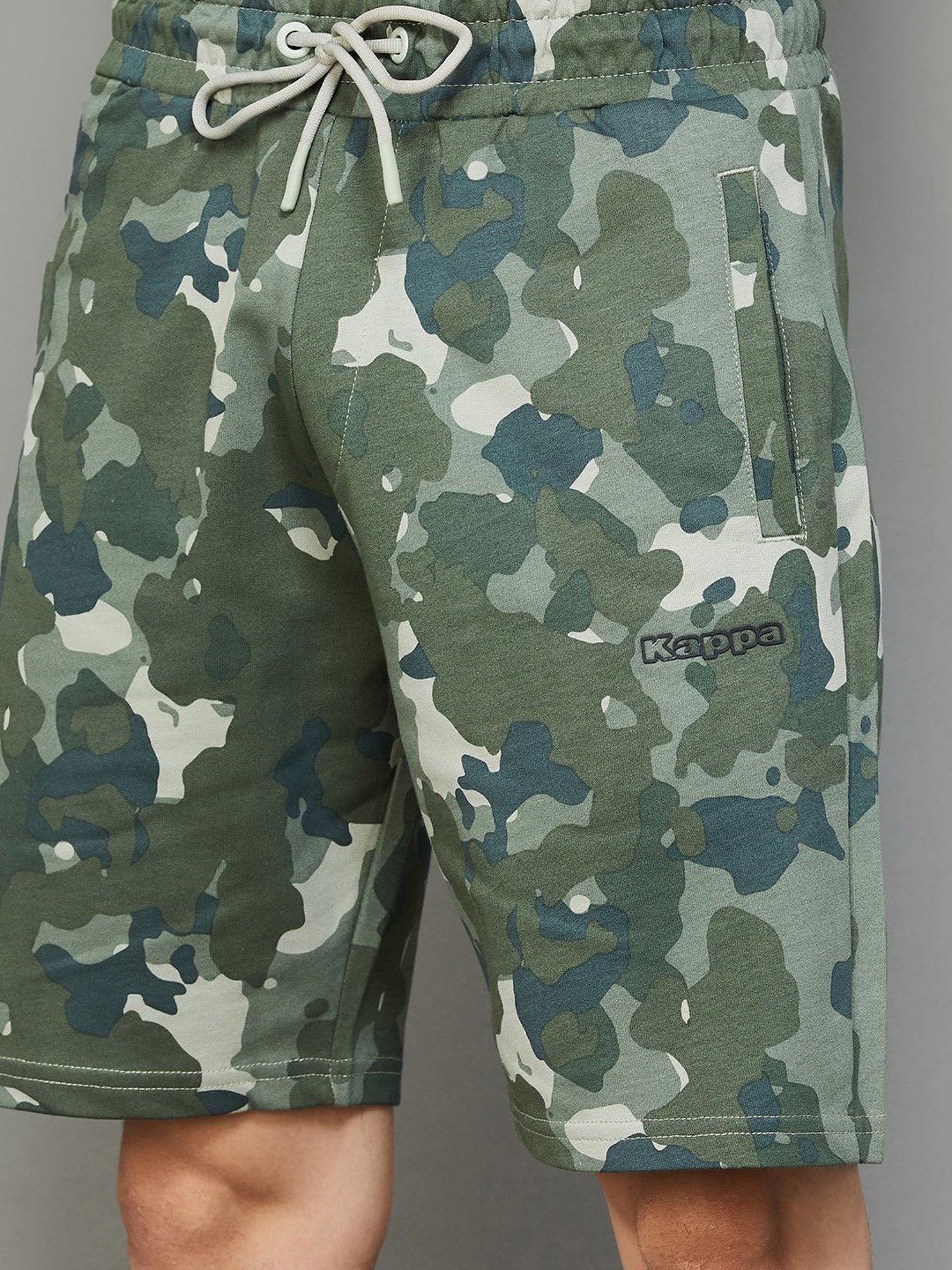 KAPPA Olive Regular Fit Camo Print Sports Shorts