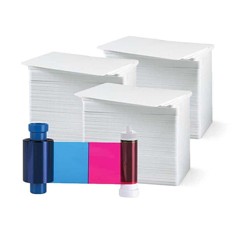 Magicard MA250YMCKOK Color Ribbon YMCKOK 250 Prints with  Premium CR80 30 Mil Graphic Quality PVC Cards Qty 300