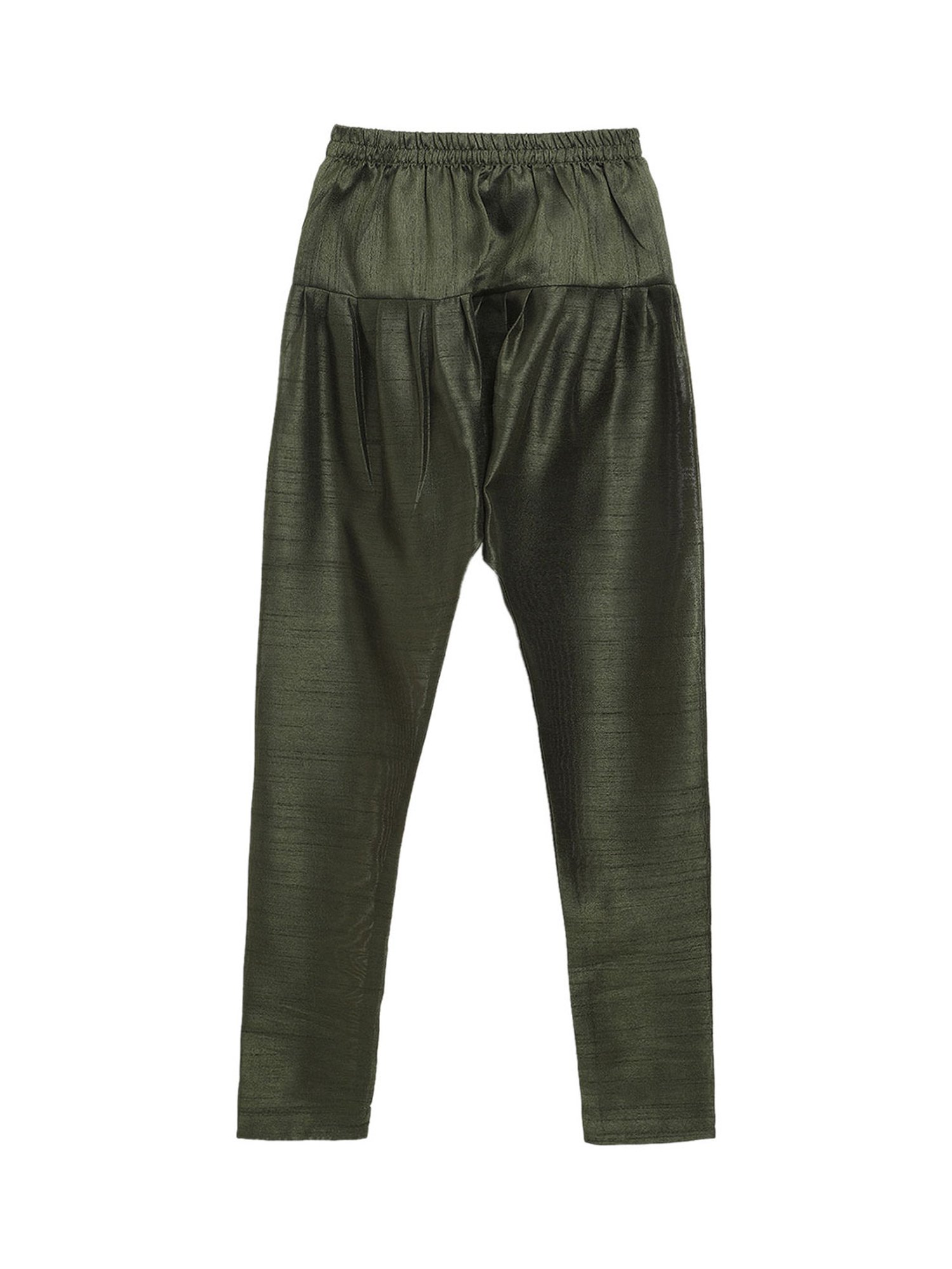 Ahalyaa Kids Green Printed Kurta with Churidars