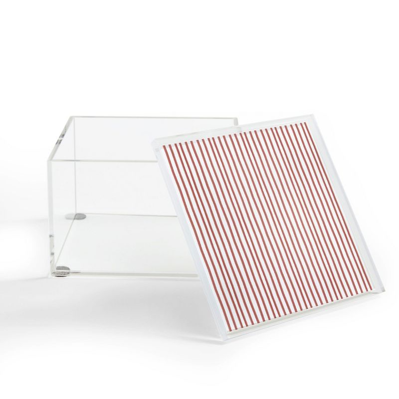 Emanuela Carratoni Old Pink Stripes 4" x 4" Acrylic Box - Deny Designs