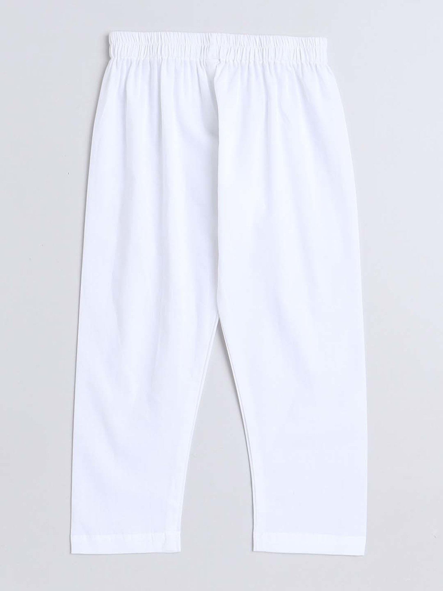 The Magic Wand Kids Blue & White Cotton Floral Print Full Sleeves Kurta Set