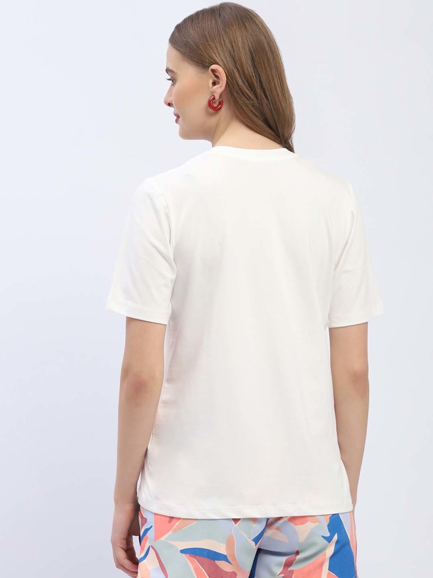 MADAME White Printed T-Shirt