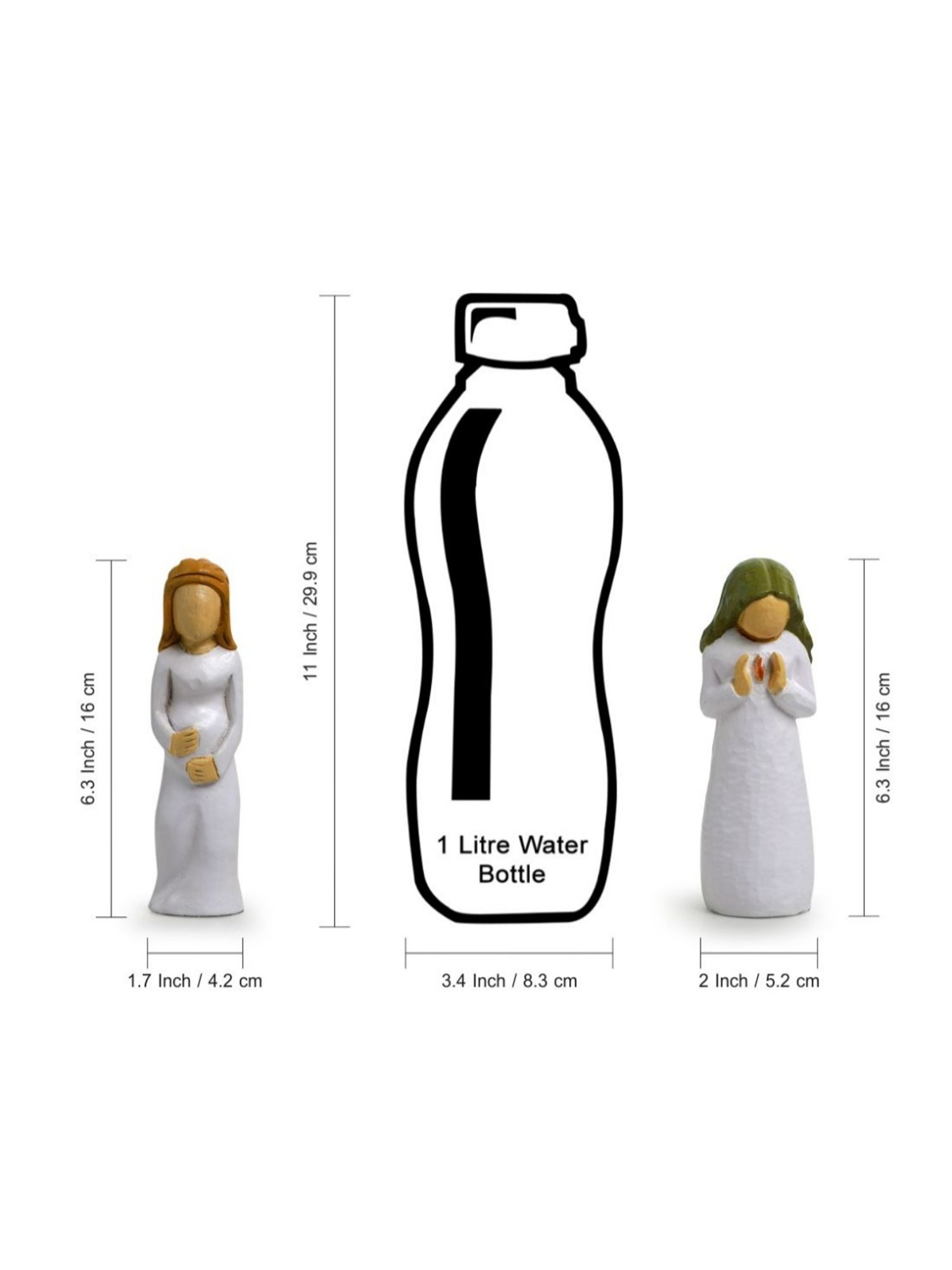 ExclusiveLane Hand-painted Multicolor Chedar Wood A New Life Showpiece - Set of 2