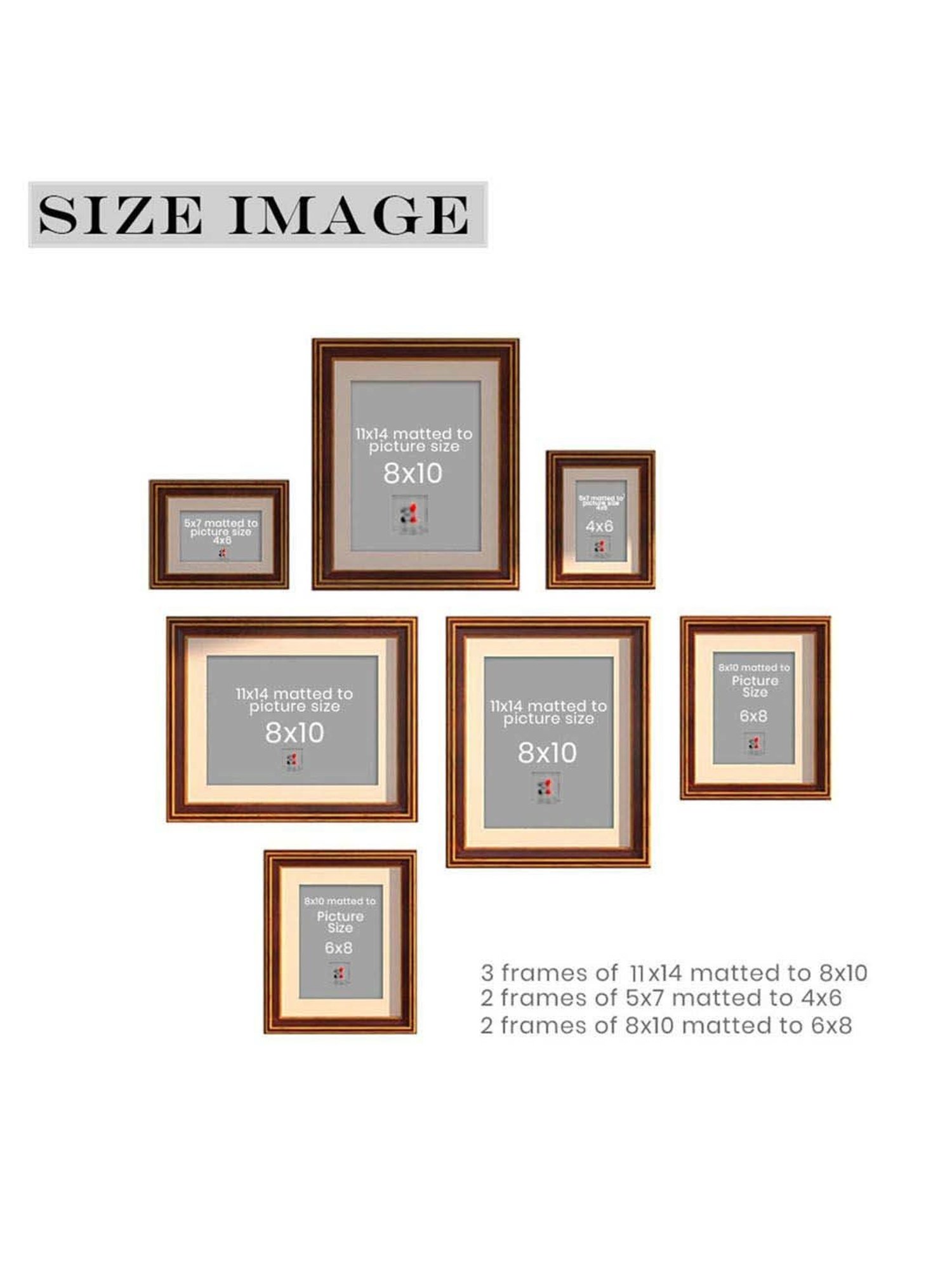 Art Street Enchantment Brown Wood Photo Frame - Set of 7
