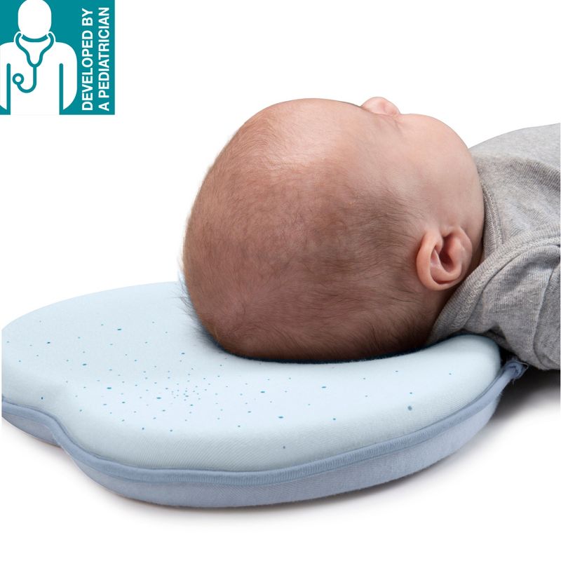 Babymoov Lovenest Baby Head Support | The Worlds First Pediatrician Designed Pillow to Prevent Infant Flat Head (From 0+), Blue