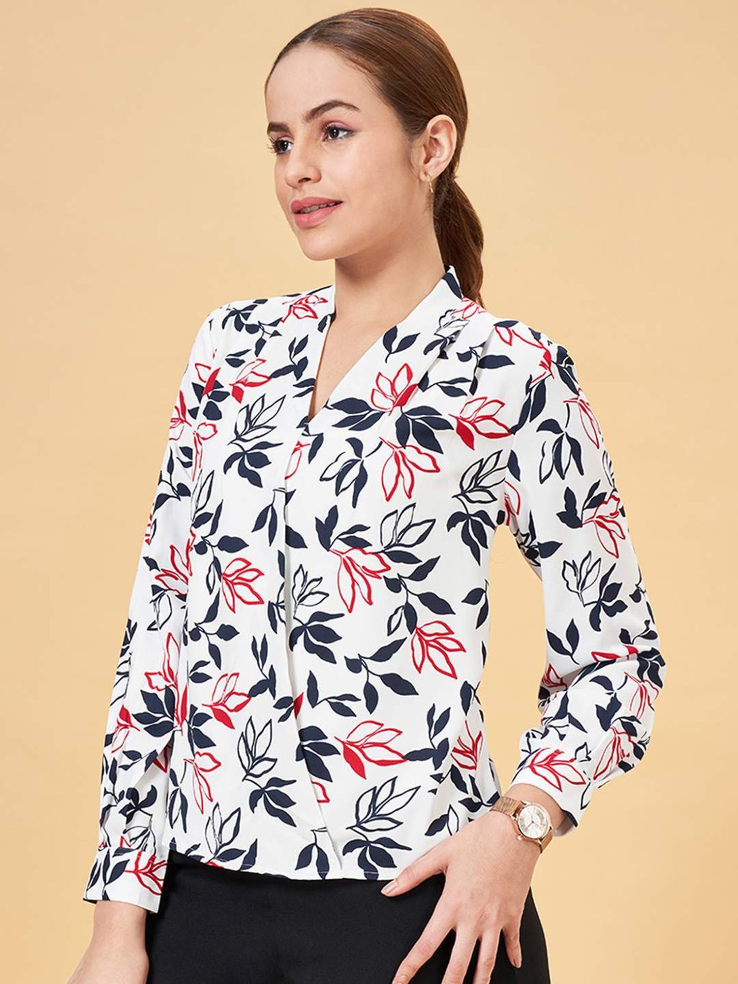 Annabelle by Pantaloons White Floral Print Top