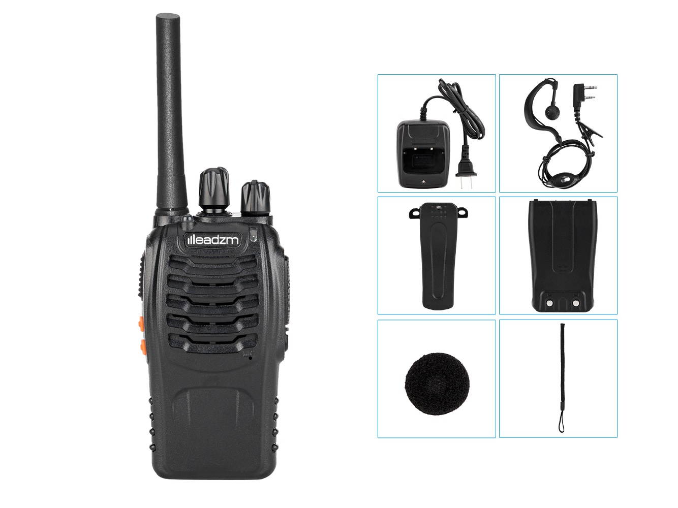 2 Leadzm LE-88A FRS 462-467MHz 16CH Two way Radio Walkie Talkie US Plug