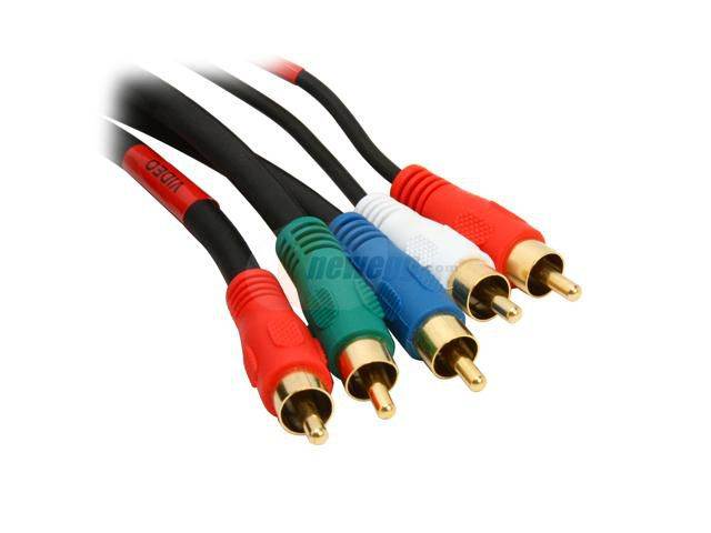 CABLES UNLIMITED AUD-1380-06 6 feet 5 RCA to 5 RCA Component A/V Cable