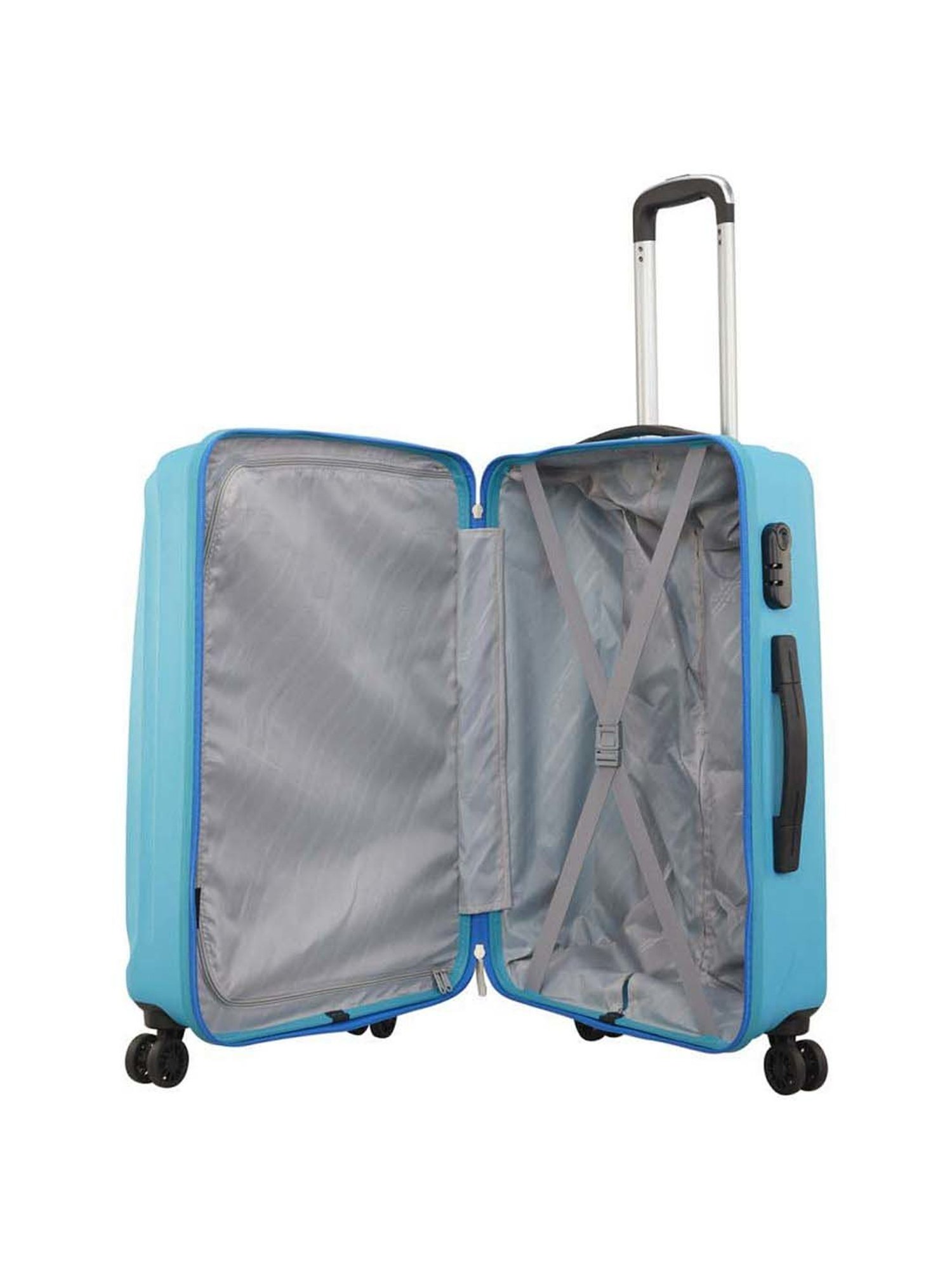 VIP Corsa Turquoise Textured Trolley Bag Pack of 2 - 55 cms & 66 cms