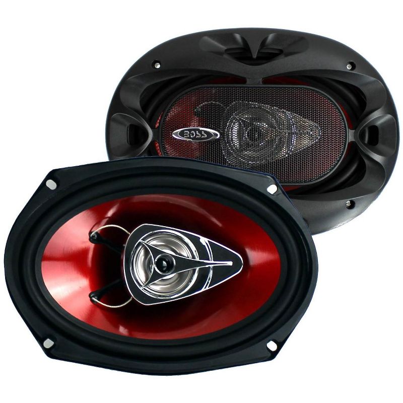2) Boss CH6920 6"x9" 2-Way 350W Car Speakers + 2) QTW6X9 Angled 6x9" Speaker Box