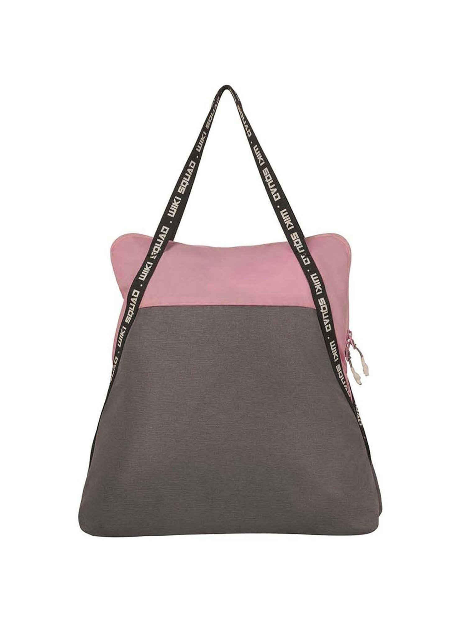 Wiki Bestie Grey & Purple Color Block Medium Tote Handbag