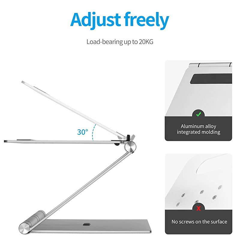 Stand MultiAngle Aluminum Ergonomic Foldable Riser Adjustable Notebook Stand Holder for MacBook ProAir HP Dell Lenovo Samsung Acer Huawei MateBook and Other s up to 17