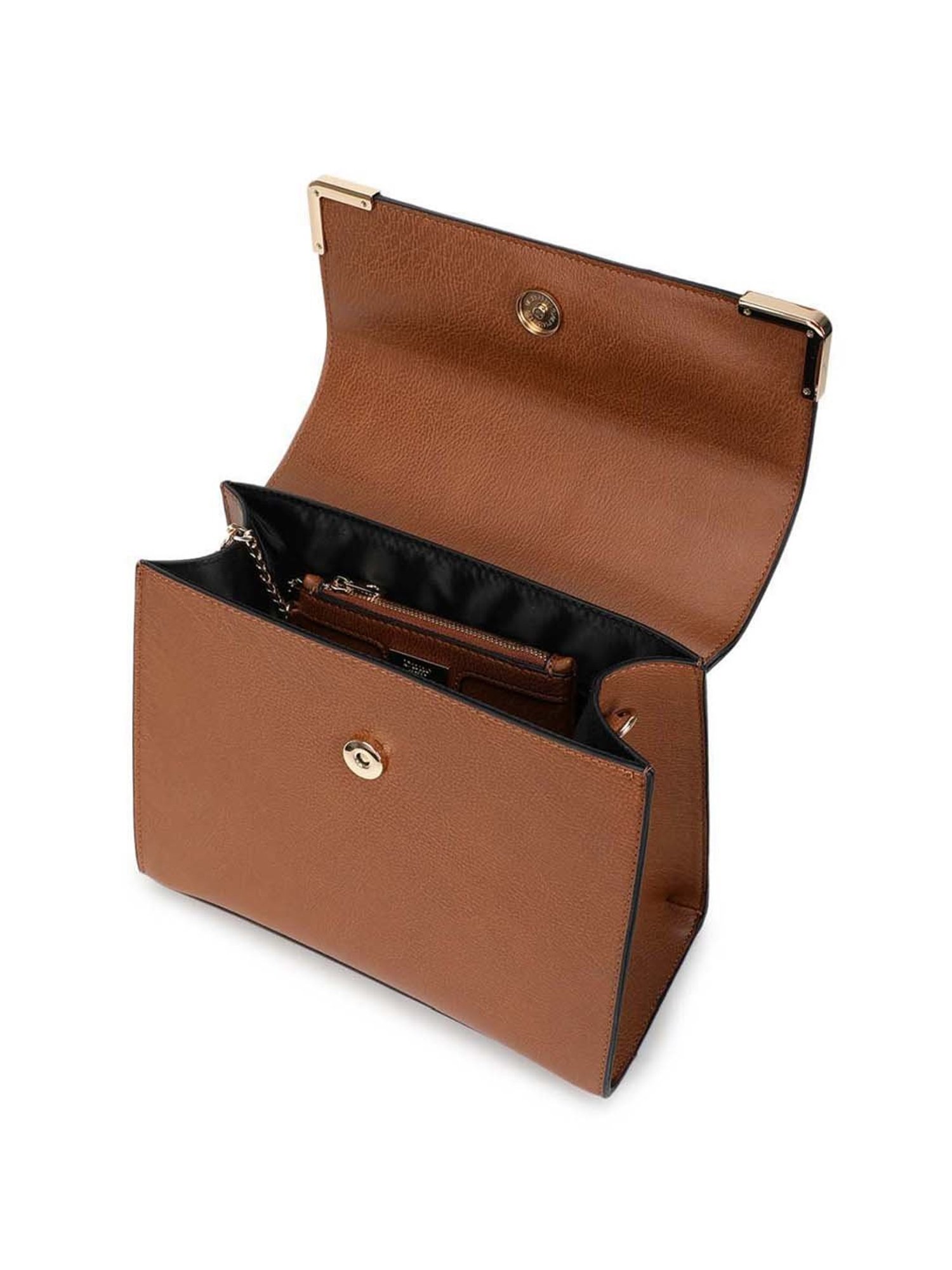 Dune London Tan Textured Medium Satchel Handbag with Pouch