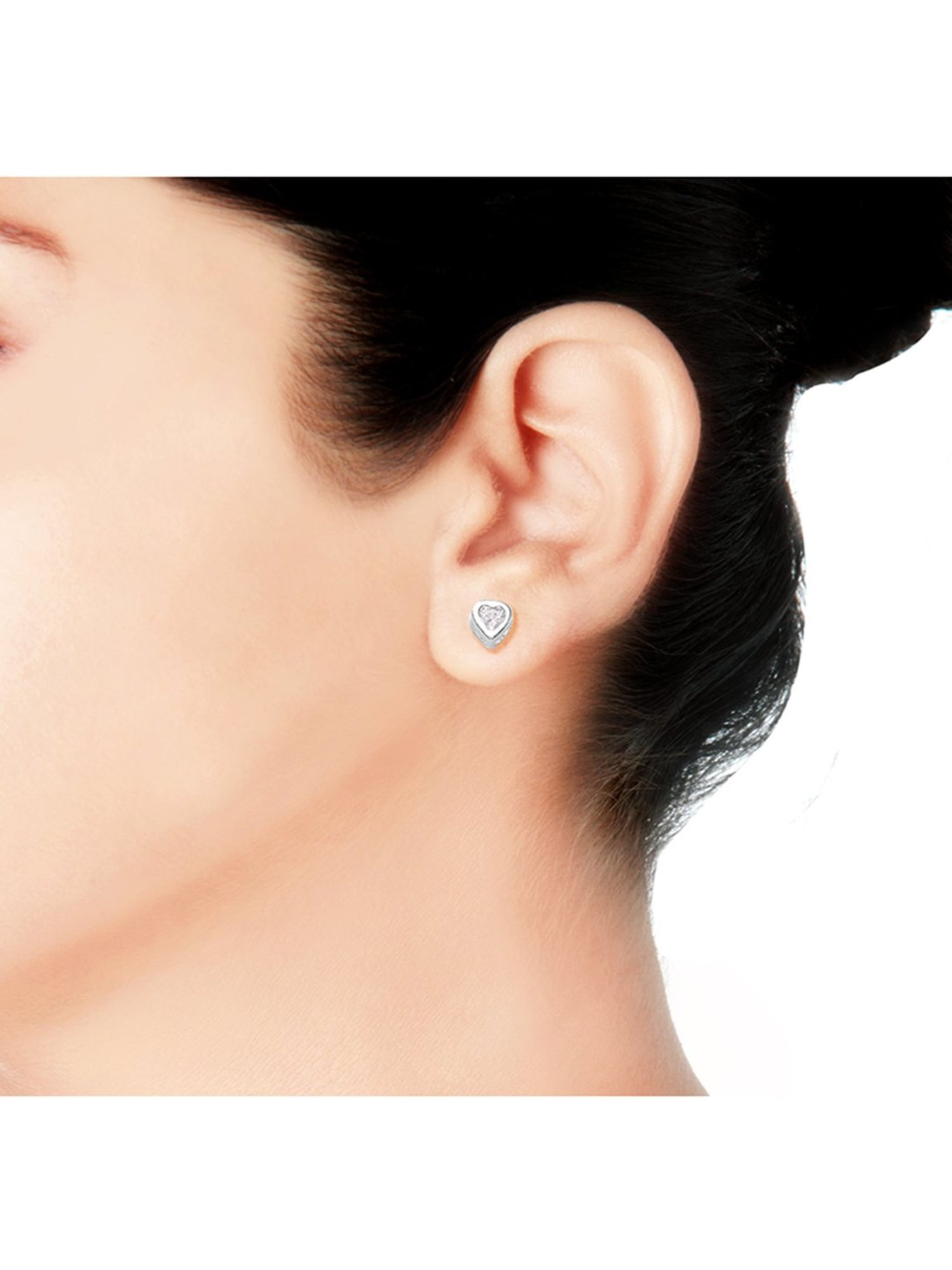 Taraash Heart 92.5 Sterling Silver Earrings