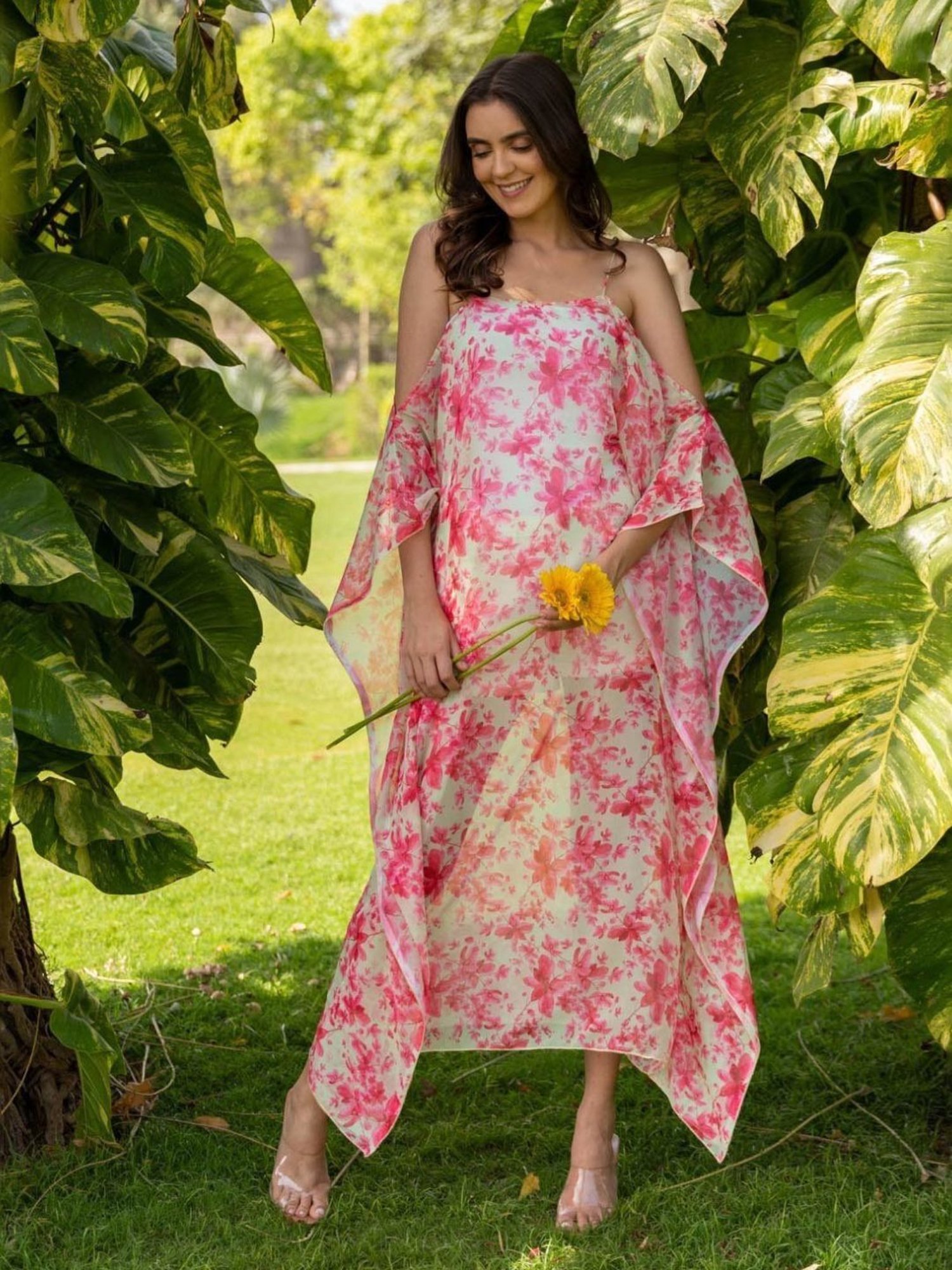 BInfinite Pink Sunshine Kaftan Dress