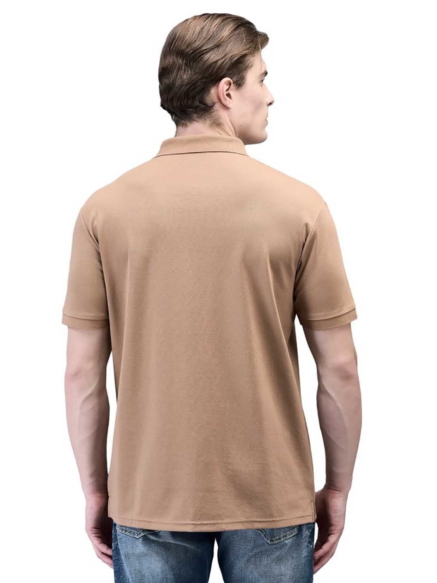 Woodland Light Brown Regular Fit Polo T-Shirt