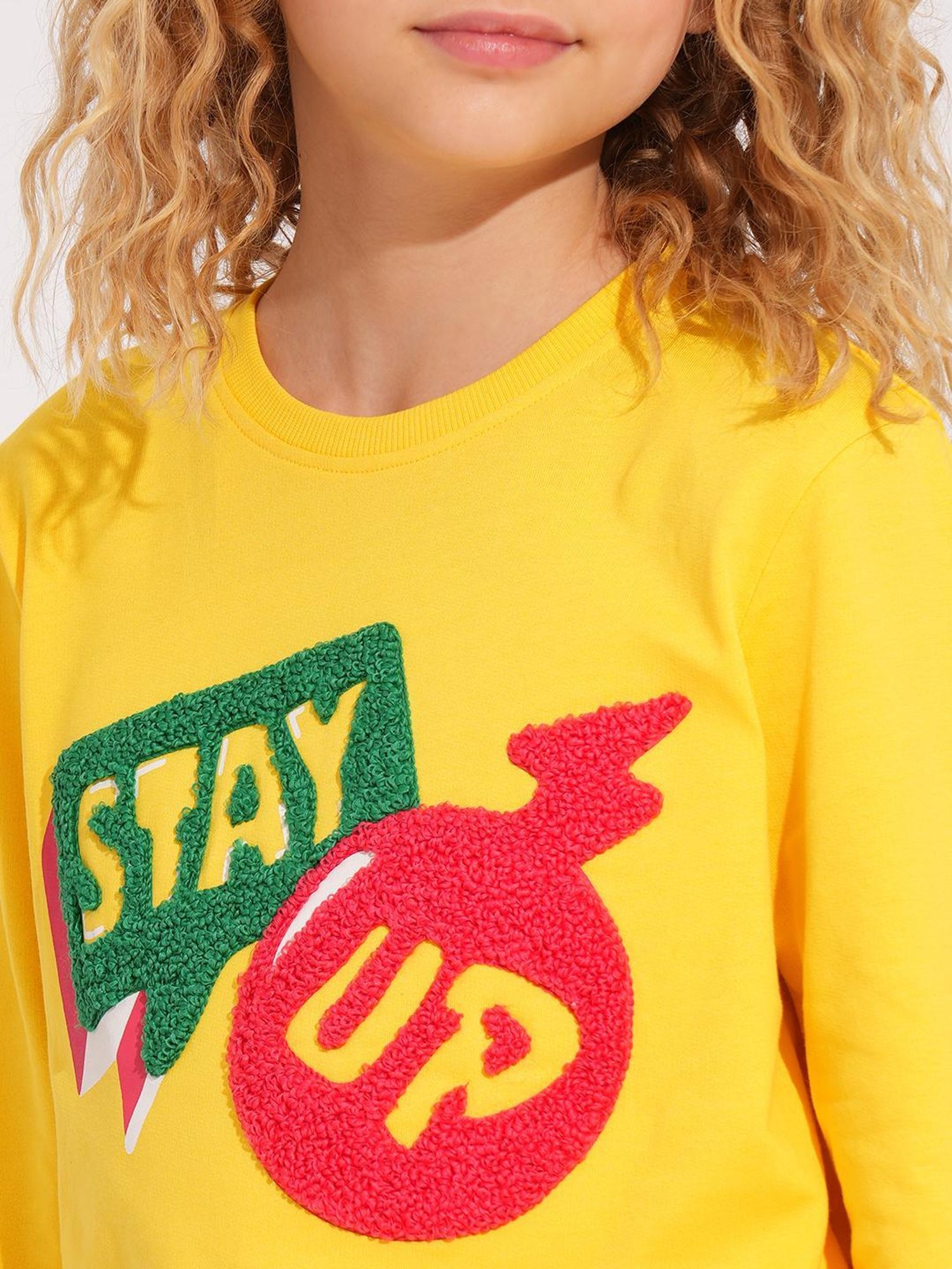 VERO MODA GIRL Kids Daffodil Cotton Graphic Sweatshirt