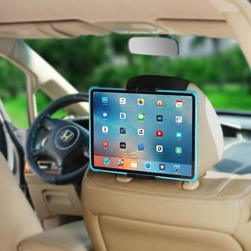 Car Headrest Mount Holder for Tablets and Phones with 5-10.5Inch Screens -Compatible with iPhone iPad Air Mini, Samsung Galaxy, Nintendo Switch