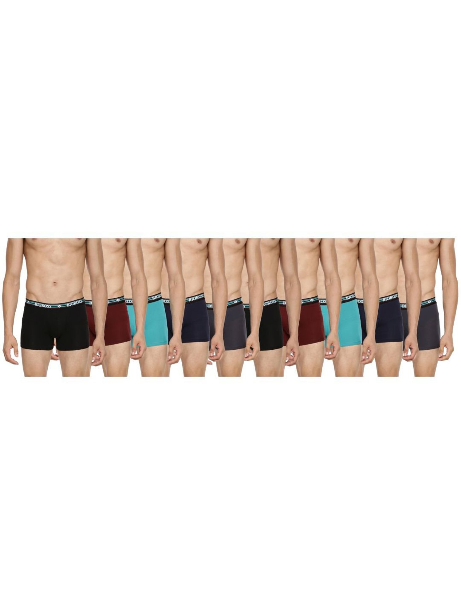 Dollar Bigboss Multicolored Cotton Regular Fit Trunks (Pack of 10)