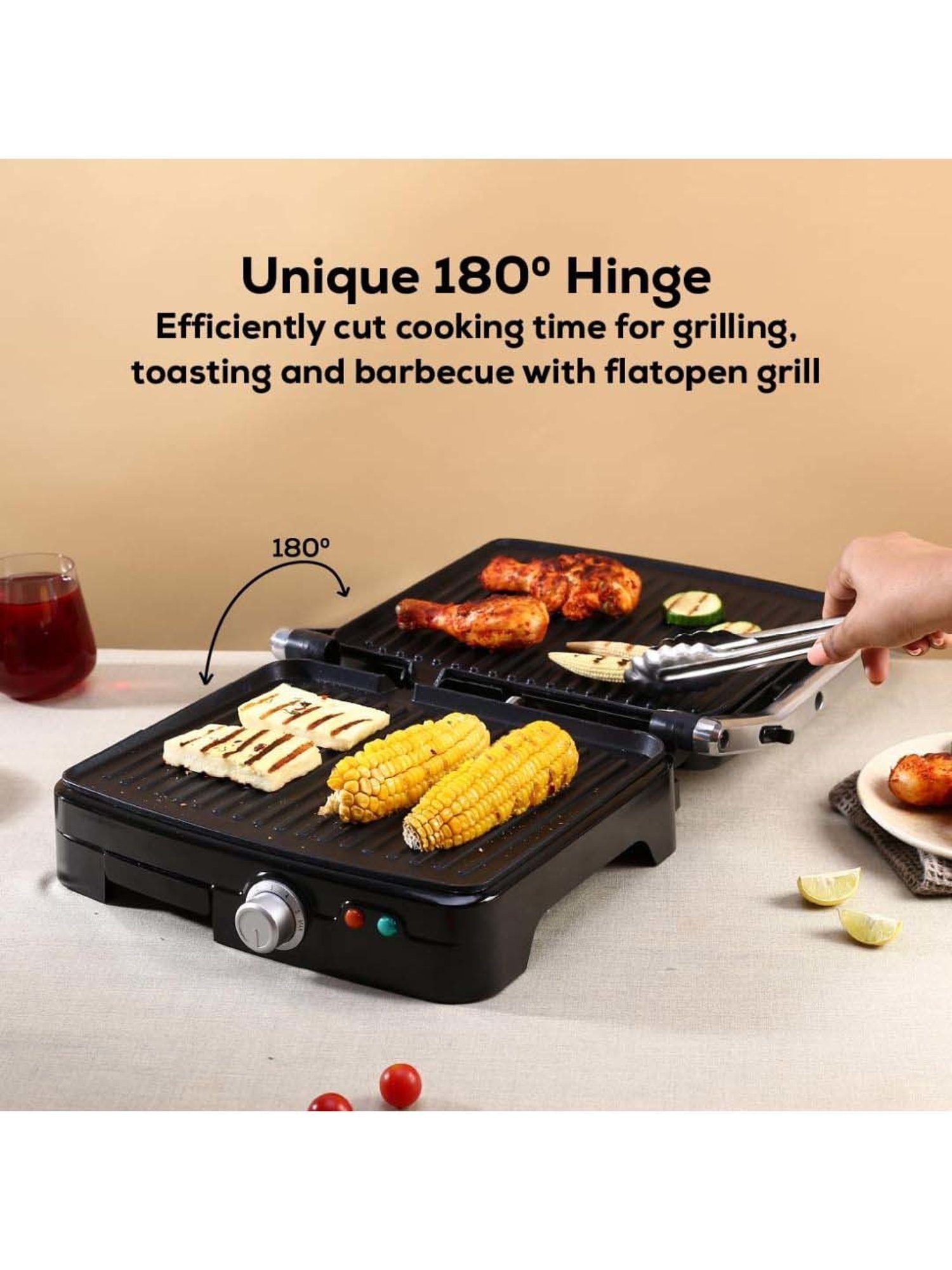 Borosil Sandwich Maker 2000W with Non stick coating (Black)