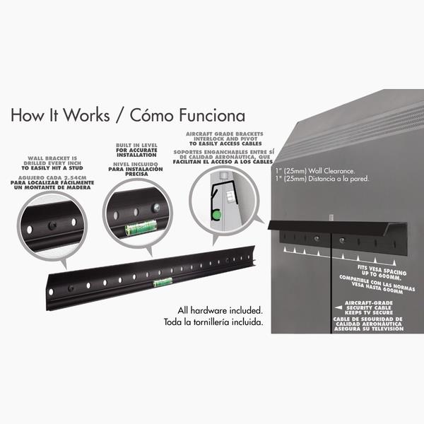 Hangman Ultra-Slim Fixed Wall Mount for 32 to 80 inch LED/LCD TVs (S2060)