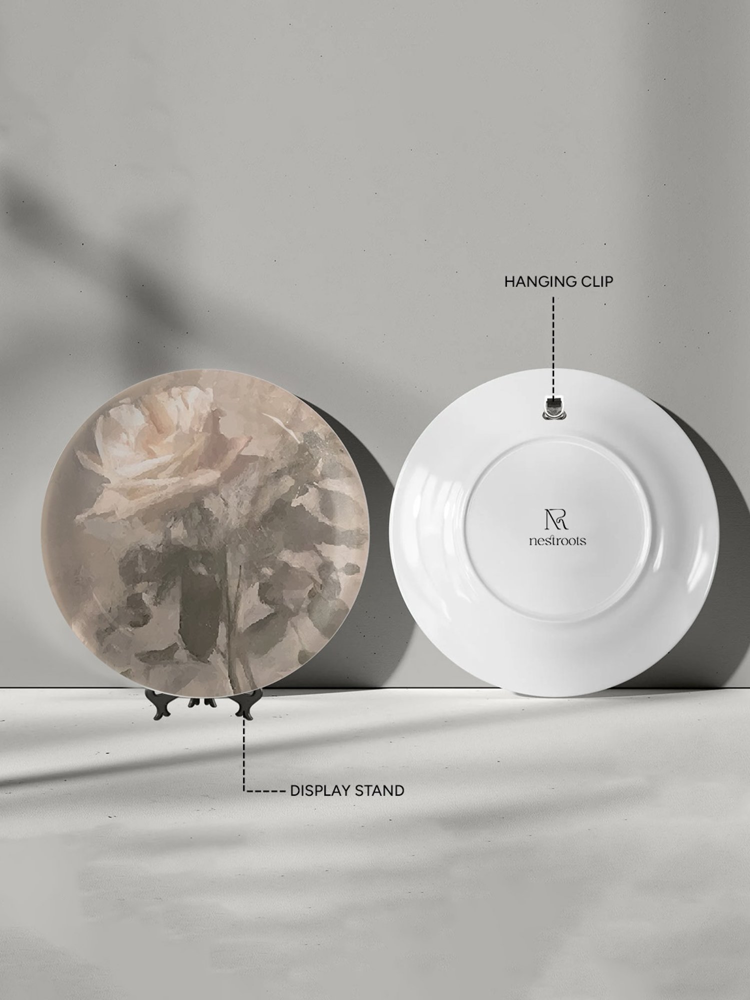 Nestroots English Rose Multicolor Porcelain Wall Plate