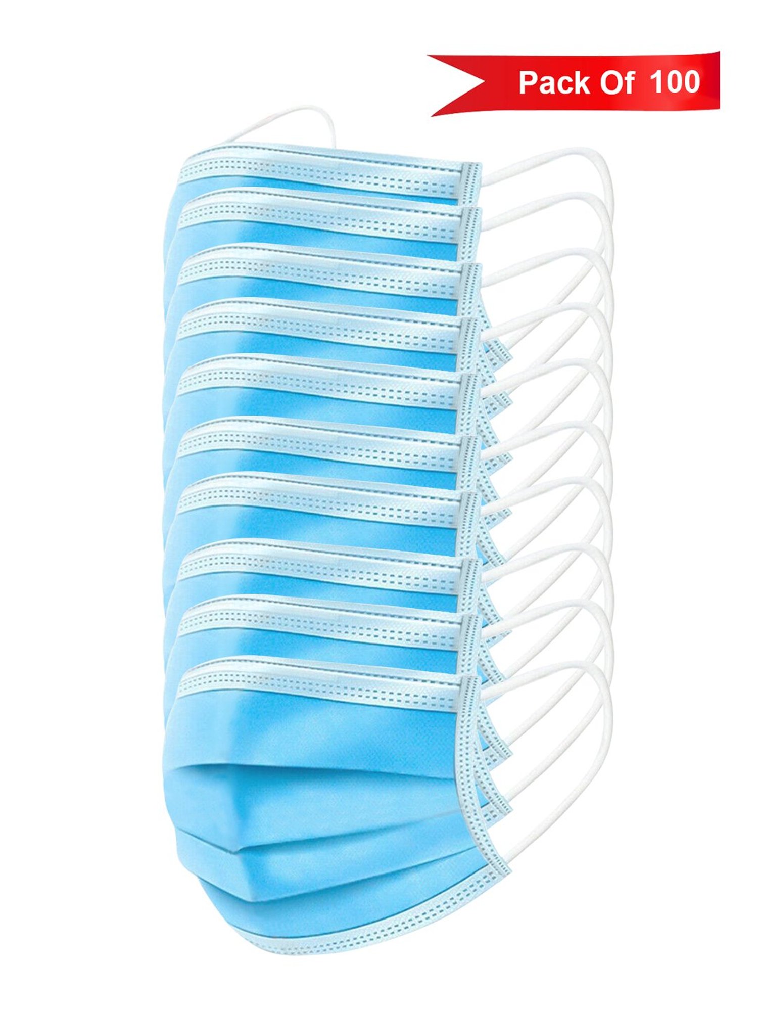 Lioncrown 3 Layered Disposable Surgical Masks - Pack of 100