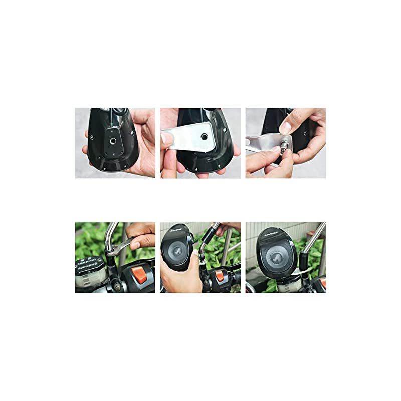 12V Motorcycle Bluetooth MP3 FM Audio Radio Sound System Stereo Super BASS Speakers with Inbuilt Amplifier Waterproof Color Black+Red